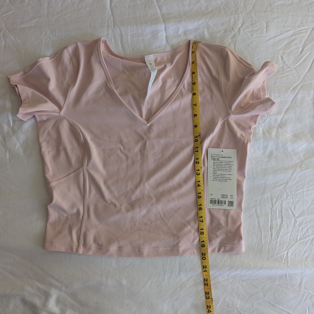 Lululemon Athletica Pink Crop Fitted Short Sleeve T-Shirt